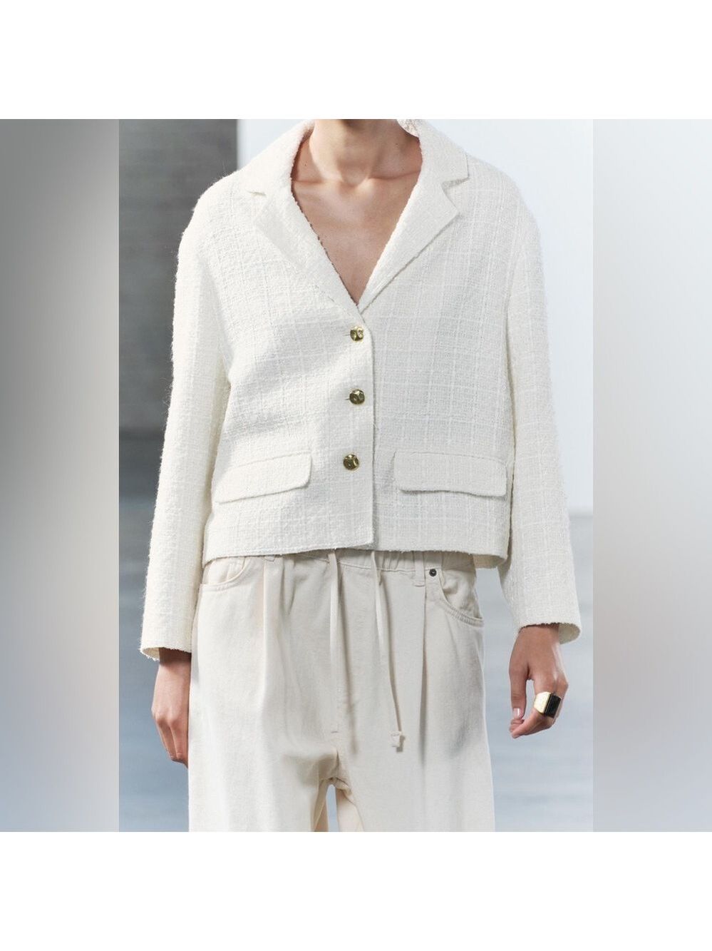 ZARA ZW COLLECTION TEXTURED BLAZER Size S